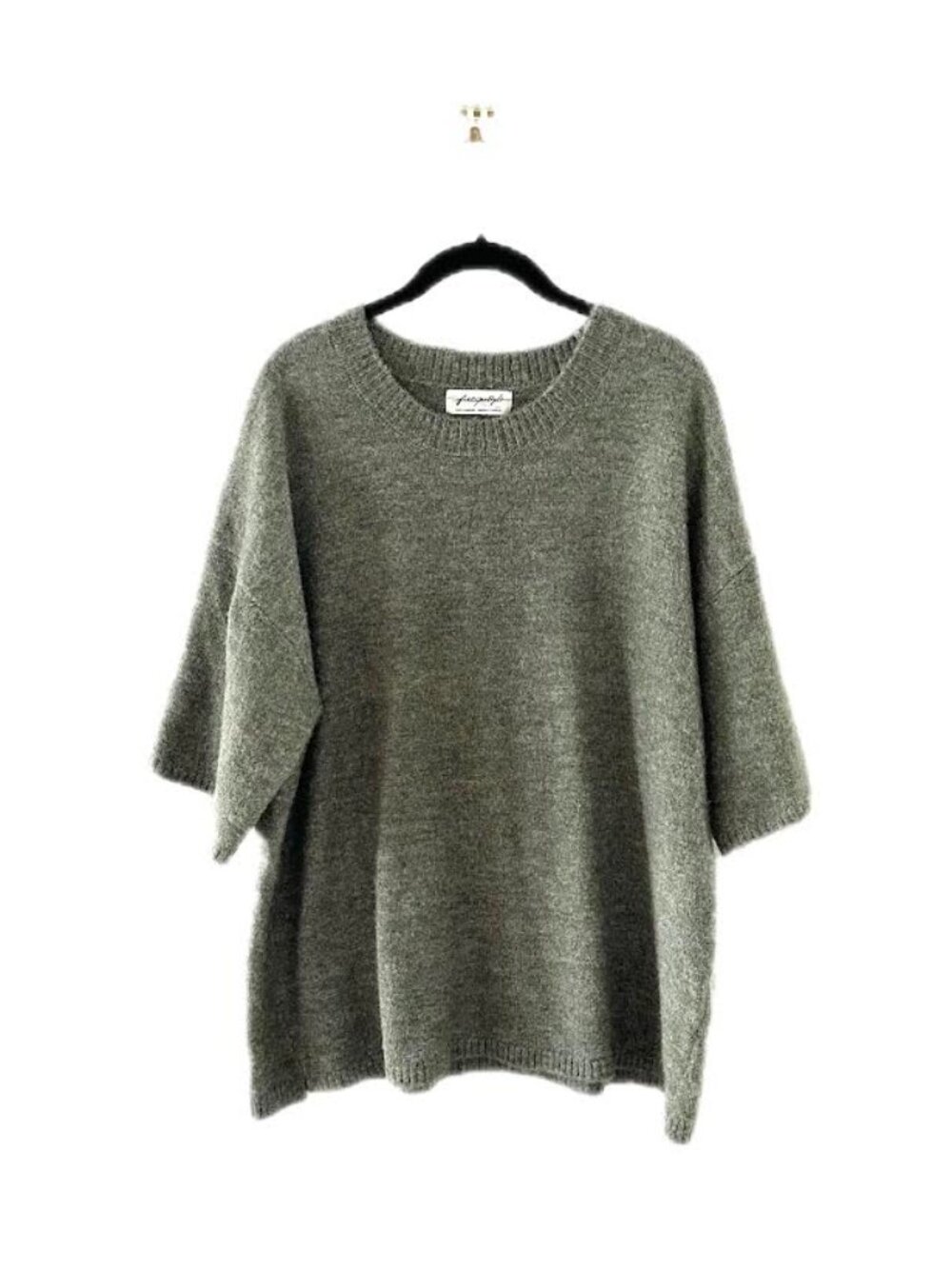 Free People Margot Soft Spun Sweater Tee Kalamata Melange Oversized